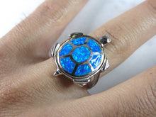 Load image into Gallery viewer, Womens Sterling Silver Modernist Opal Turtle Ring 6.3g E6371