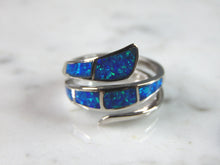 Load image into Gallery viewer, Womens Sterling Silver Modernist Opal Spiral Ring 3.8g E6373