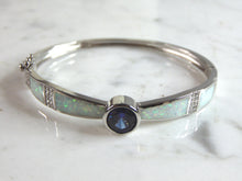 Load image into Gallery viewer, Womens Sterling Silver Modernist Opal Bangle Bracelet 15.2g E6378