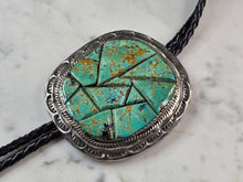 Load image into Gallery viewer, Southwestern Native American Sterling Silver Turquoise Bolo Tie E638