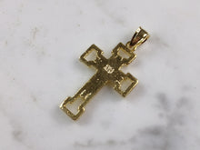 Load image into Gallery viewer, Womens Sterling Silver Gold Tone Religious Cross Necklace 4.1g E6394