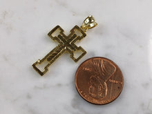 Load image into Gallery viewer, Womens Sterling Silver Gold Tone Religious Cross Necklace 4.1g E6394