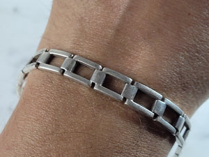 Mens Vintage Estate Sterling Silver Bracelet 21.2g E6396