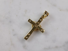 Load image into Gallery viewer, Womens Sterling Silver Gold Tone Religious Heart Cross Necklace 3.2g E6397