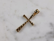 Load image into Gallery viewer, Womens Sterling Silver Gold Tone Religious Cross Necklace 2.6g E6398