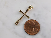 Load image into Gallery viewer, Womens Sterling Silver Gold Tone Religious Cross Necklace 2.6g E6398