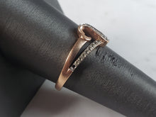 Load image into Gallery viewer, Womens Vintage Estate 10K Rose Gold Open Heart Diamond Ring 2.9g E6400