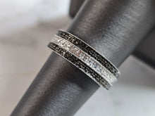 Load image into Gallery viewer, Womens Vintage Estate Sterling Silver Black Diamond Modernist Ring 4.2g #E6401