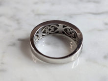 Load image into Gallery viewer, Womens Vintage Estate Sterling Silver Black Diamond Modernist Ring 4.2g #E6401