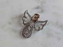 Load image into Gallery viewer, Womens Vintage Estate Sterling Silver Diamond Angel Pendant 2.2g #E6404