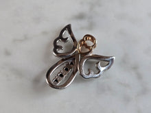 Load image into Gallery viewer, Womens Vintage Estate Sterling Silver Diamond Angel Pendant 2.2g #E6404