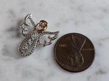 Load image into Gallery viewer, Womens Vintage Estate Sterling Silver Diamond Angel Pendant 2.2g #E6404