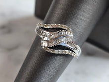 Load image into Gallery viewer, Womens Vintage Estate Sterling Silver Modernist Diamond Ring 2.6g #E6405