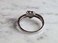 Load image into Gallery viewer, Womens Vintage Estate Sterling Silver Diamond Heart Ring 2.1g #E6415