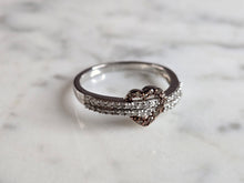 Load image into Gallery viewer, Womens Vintage Estate Sterling Silver Diamond Heart Ring 2.1g #E6415