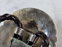 Load image into Gallery viewer, Southwestern Native American Sterling Silver Turquoise Leekya Bolo Tie E641