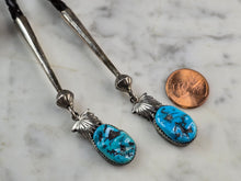 Load image into Gallery viewer, Southwestern Native American Sterling Silver Turquoise Leekya Bolo Tie E641