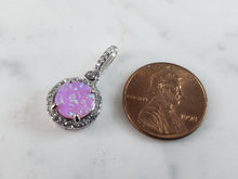 Load image into Gallery viewer, Womens Vintage Estate Sterling Silver Pink Opal Stone Pendant 1.5g E6420