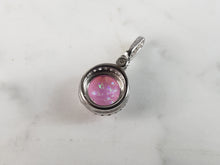 Load image into Gallery viewer, Womens Vintage Estate Sterling Silver Pink Opal Stone Pendant 1.5g E6420