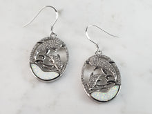 Load image into Gallery viewer, Womens Estate Sterling Silver Opal Dolphin Earrings 7.7g E6425