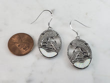 Load image into Gallery viewer, Womens Estate Sterling Silver Opal Dolphin Earrings 7.7g E6425