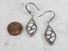 Load image into Gallery viewer, Womens Estate Sterling Silver Modernist Opal Earrings 7.8g E6428