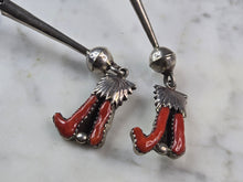 Load image into Gallery viewer, Southwestern Native American Sterling Silver Coral Leekya Bolo Tie E642