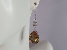 Load image into Gallery viewer, Womens Estate Sterling Silver Citrine Dangle Earrings 5.0g E6443