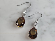 Load image into Gallery viewer, Womens Estate Sterling Silver Citrine Dangle Earrings 5.0g E6443