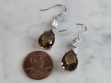 Load image into Gallery viewer, Womens Estate Sterling Silver Citrine Dangle Earrings 5.0g E6443