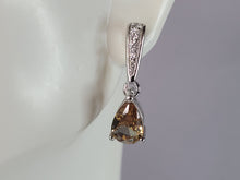 Load image into Gallery viewer, Womens Estate Sterling Silver Citrine Dangle Earrings 3.1g E6445