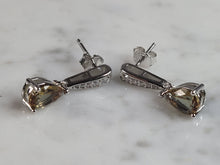 Load image into Gallery viewer, Womens Estate Sterling Silver Citrine Dangle Earrings 3.1g E6445