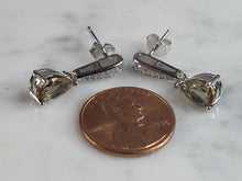 Load image into Gallery viewer, Womens Estate Sterling Silver Citrine Dangle Earrings 3.1g E6445