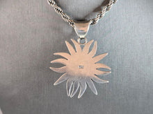 Load image into Gallery viewer, Womens Vintage Estate Sterling Silver Sun Pendant Rope Necklace 54.6g E6448