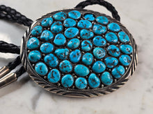 Load image into Gallery viewer, Southwestern Native American Sterling Silver Turquoise Spencer Bolo Tie E644