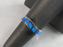 Load image into Gallery viewer, Womens Estate Sterling Silver Modernist Blue Opal Ring 4.3g E6450