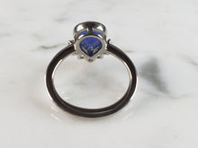 Load image into Gallery viewer, Womens Estate Sterling Silver Modernist Blue Opal &amp; CZ Ring Set 2.7g E6452
