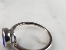 Load image into Gallery viewer, Womens Estate Sterling Silver Modernist Blue Opal &amp; CZ Ring Set 2.7g E6452