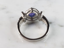 Load image into Gallery viewer, Womens Estate Sterling Silver Modernist Blue Opal &amp; CZ Ring 3.2g E6453
