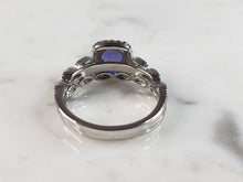 Load image into Gallery viewer, Womens Estate Sterling Silver Modernist Blue Opal &amp; CZ Ring Set 3.2g E6456