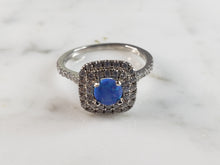 Load image into Gallery viewer, Womens Estate Sterling Silver Modernist Blue Opal &amp; CZ Ring 2.5g E6457
