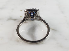 Load image into Gallery viewer, Womens Estate Sterling Silver Modernist Blue Opal &amp; CZ Ring 2.5g E6457