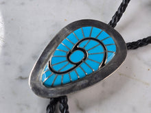 Load image into Gallery viewer, Southwestern Native American Sterling Silver Turquoise Bolo Tie E645