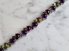 Load image into Gallery viewer, Womens Vintage Estate Sterling Silver Multi Stone Bracelet 19.7g E6466