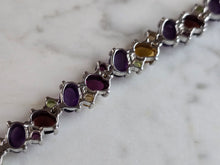 Load image into Gallery viewer, Womens Vintage Estate Sterling Silver Multi Stone Bracelet 19.7g E6466