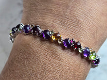 Load image into Gallery viewer, Womens Vintage Estate Sterling Silver Multi Stone Bracelet 19.7g E6466