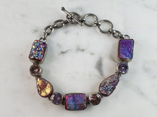 Load image into Gallery viewer, Womens Vintage Estate Sterling Silver Modernist Multi Stone Bracelet 32.6g E6471