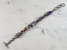 Load image into Gallery viewer, Womens Vintage Estate Sterling Silver Modernist Multi Stone Bracelet 32.6g E6471