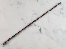 Load image into Gallery viewer, Womens Vintage Estate Sterling Silver Modernist Rainbow Bracelet 11.0g E6472
