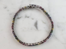 Load image into Gallery viewer, Womens Vintage Estate Sterling Silver Modernist Rainbow Bracelet 11.0g E6472